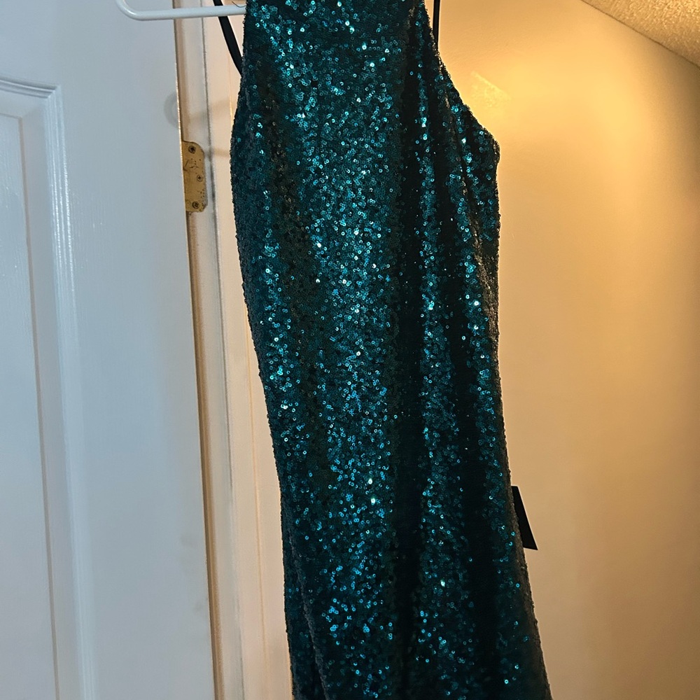 Sequin Dress greenish/teal color size small NWT